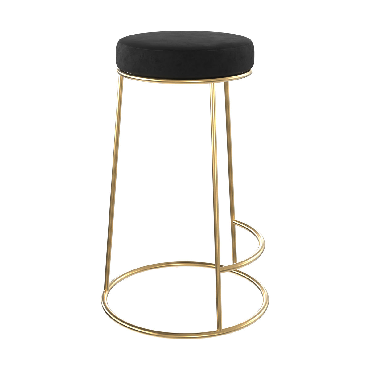 tabouret de bar noir en velours kendal lot de 2