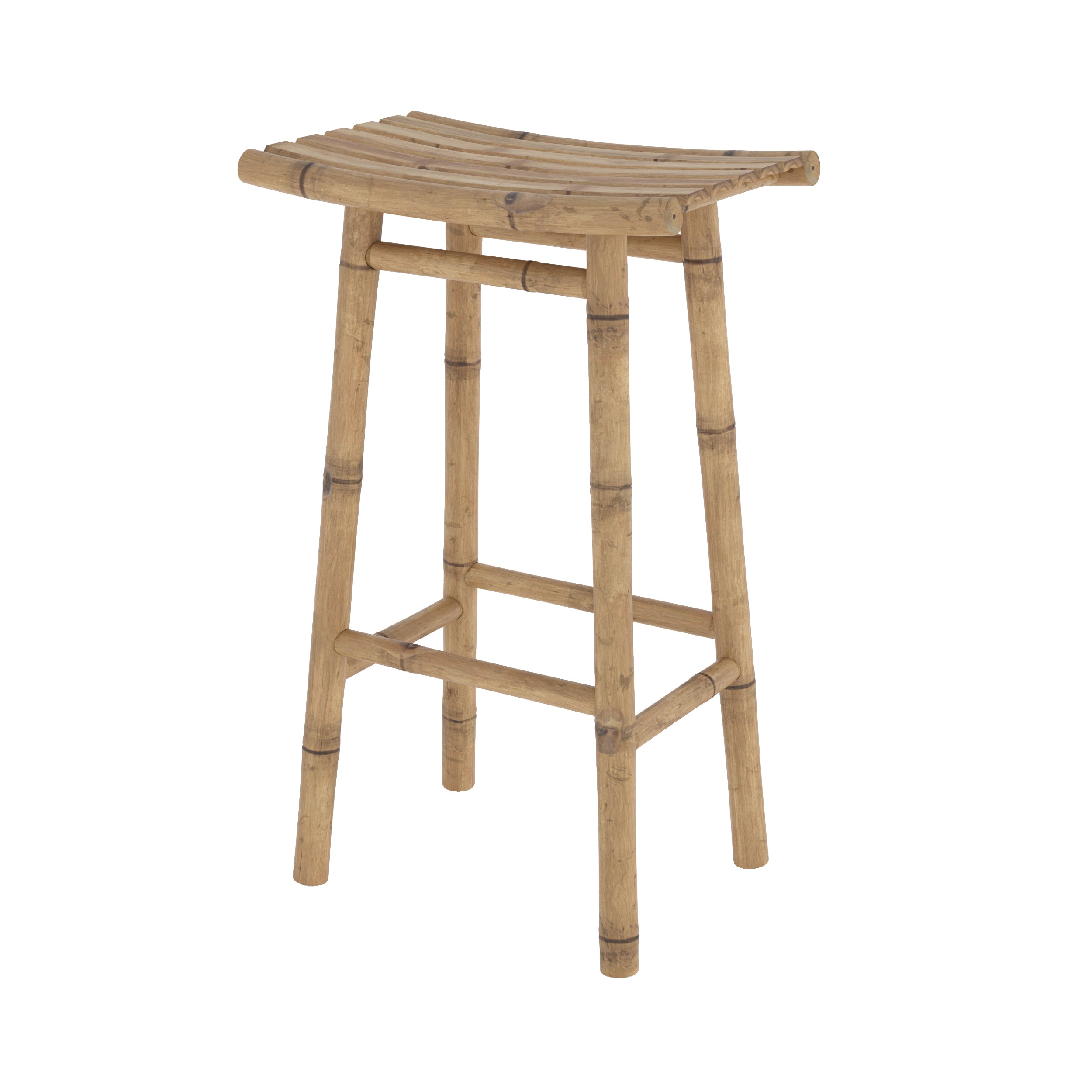 tabouret de bar vadella exterieur en bambou 74 cm fond blanc