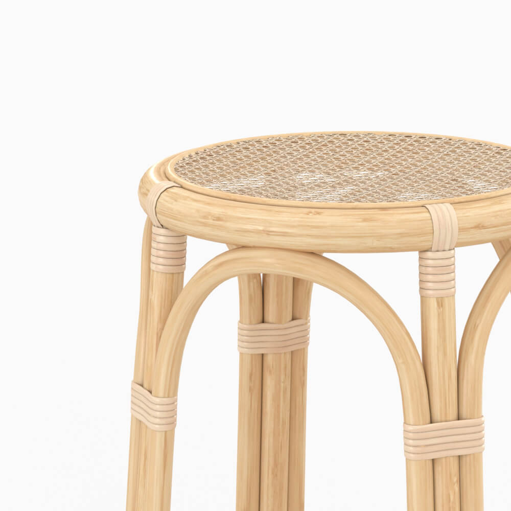 tabouret de bar vania en rotin 75 cm bois