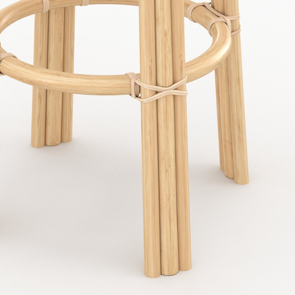 tabouret de bar vania en rotin et bois 75 cm