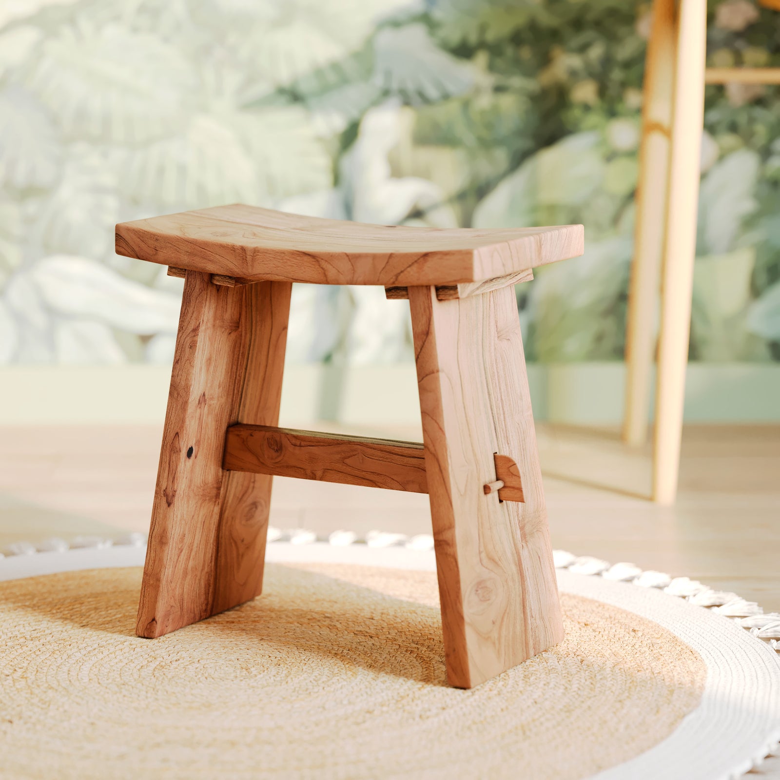 tabouret eka en bois clair teck ambiance