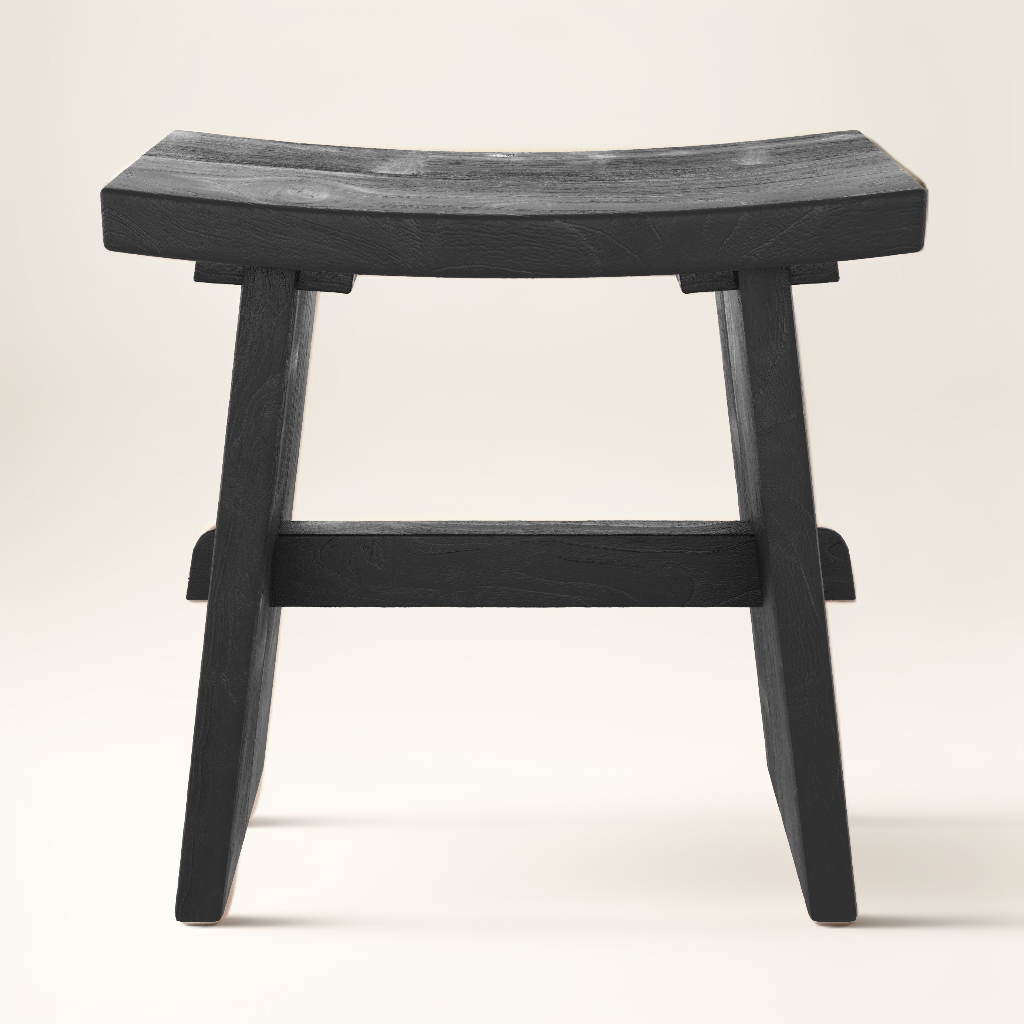 tabouret eka en bois peint en noir