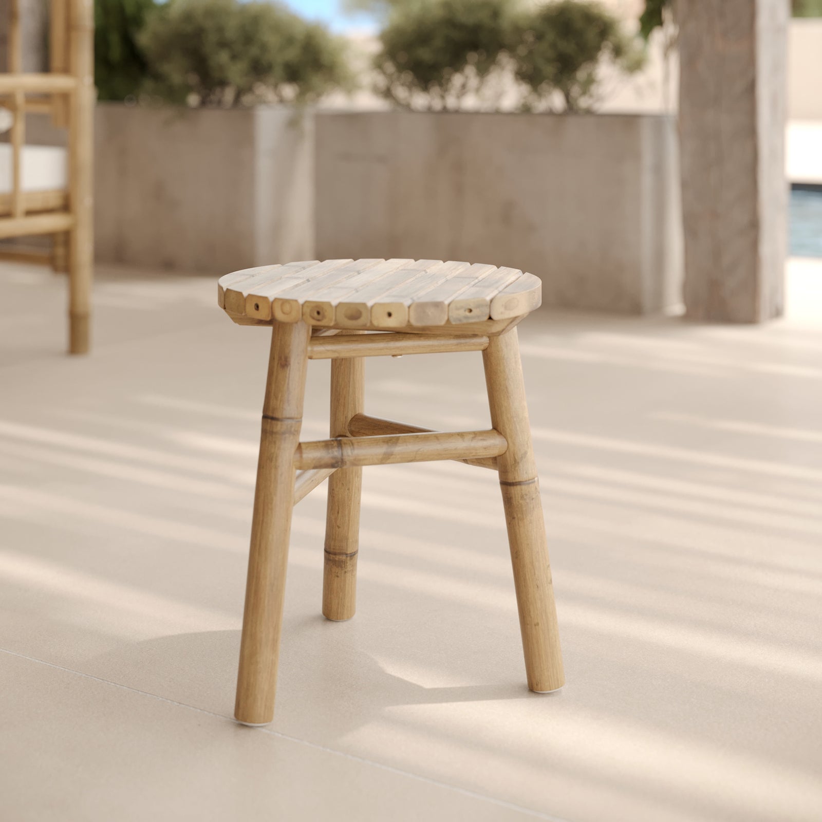 tabouret en bambou de jardin eli
