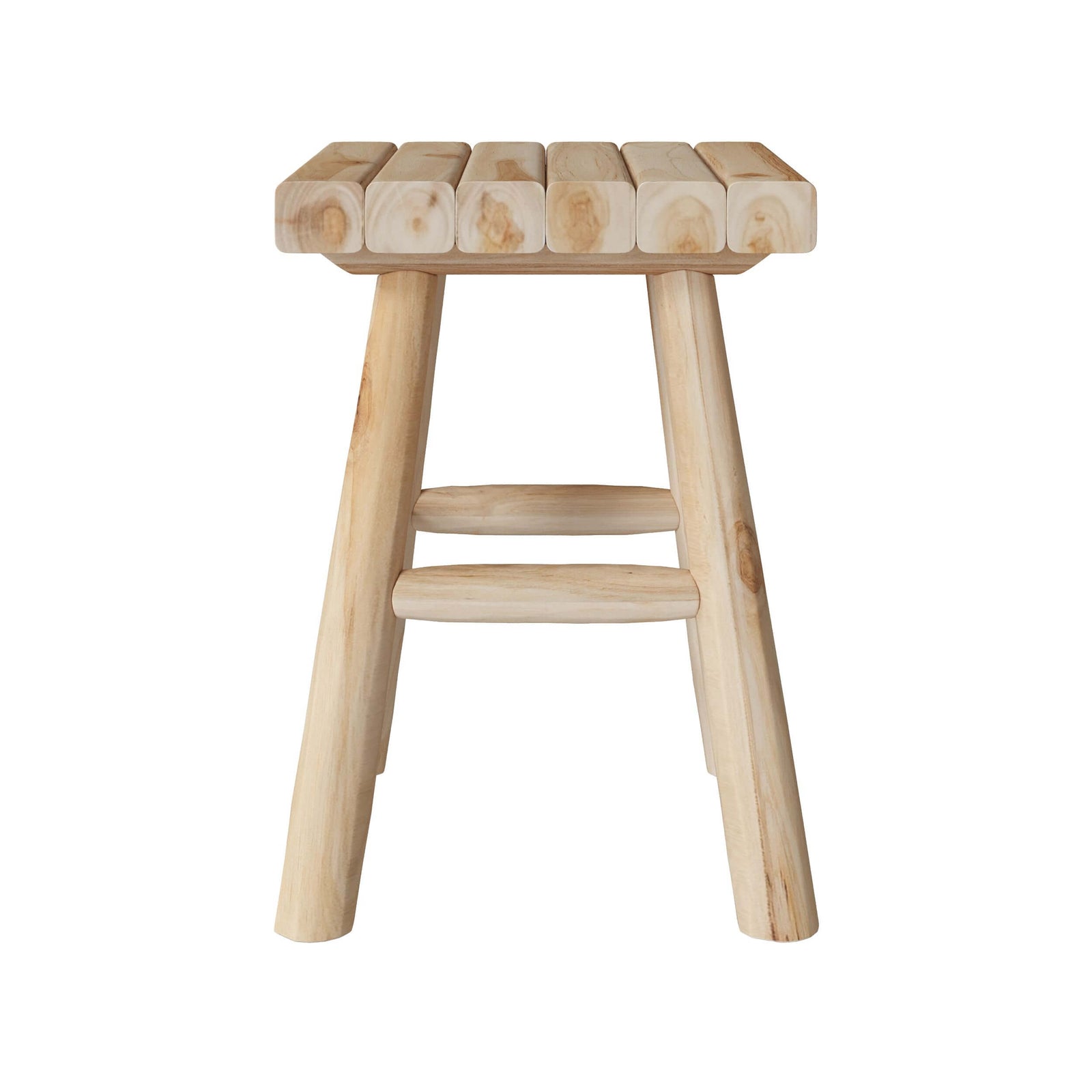 tabouret en bois de teck brut h40 cm livo