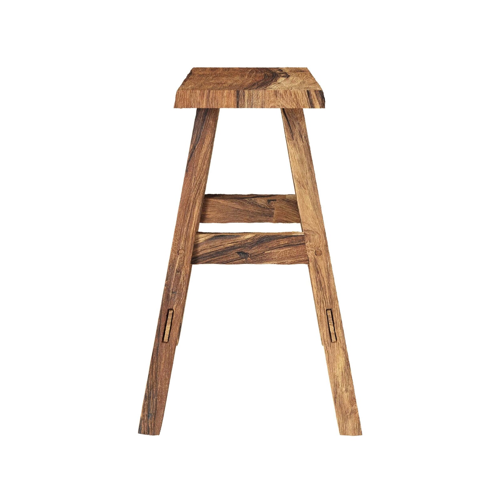 tabouret en bois de teck recycle h 45 cm bob