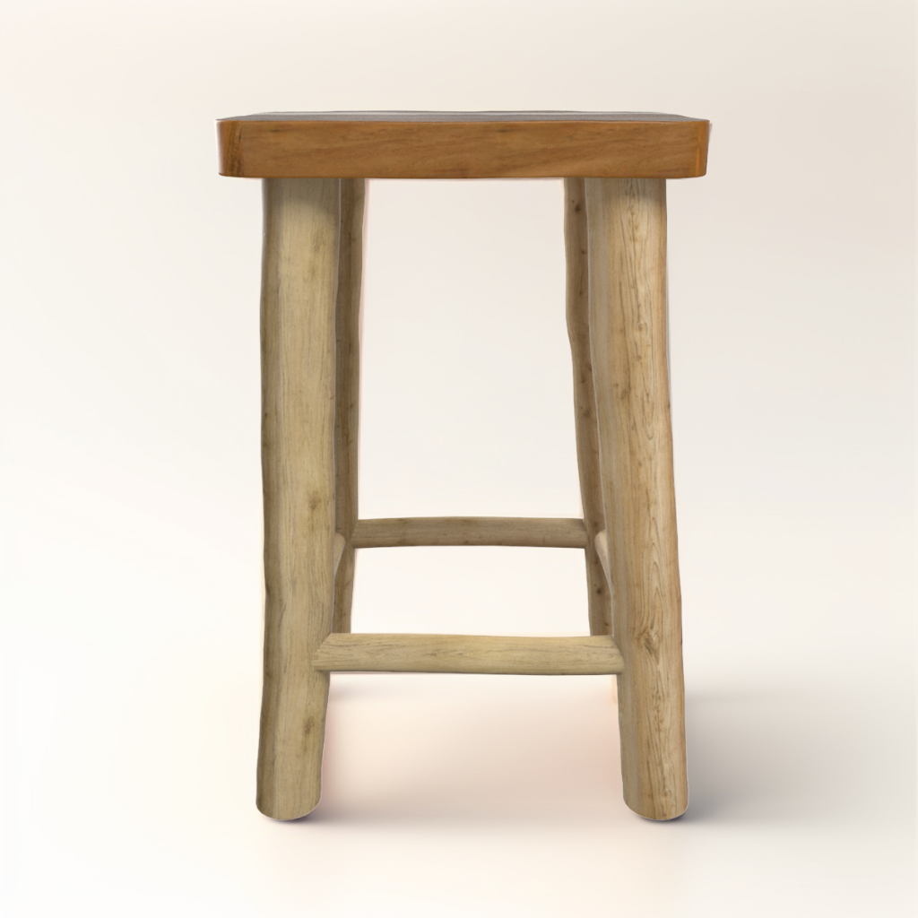 tabouret en branche de teck 45