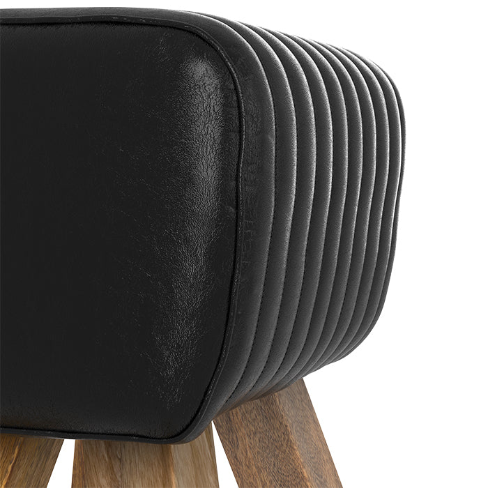tabouret en cuir de buffle noir morena