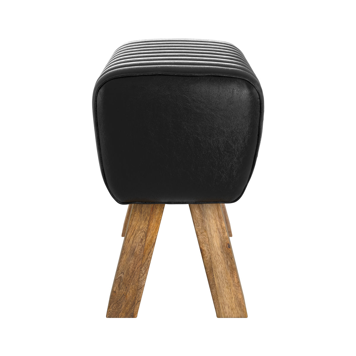 tabouret en cuir et bois de manguier morena