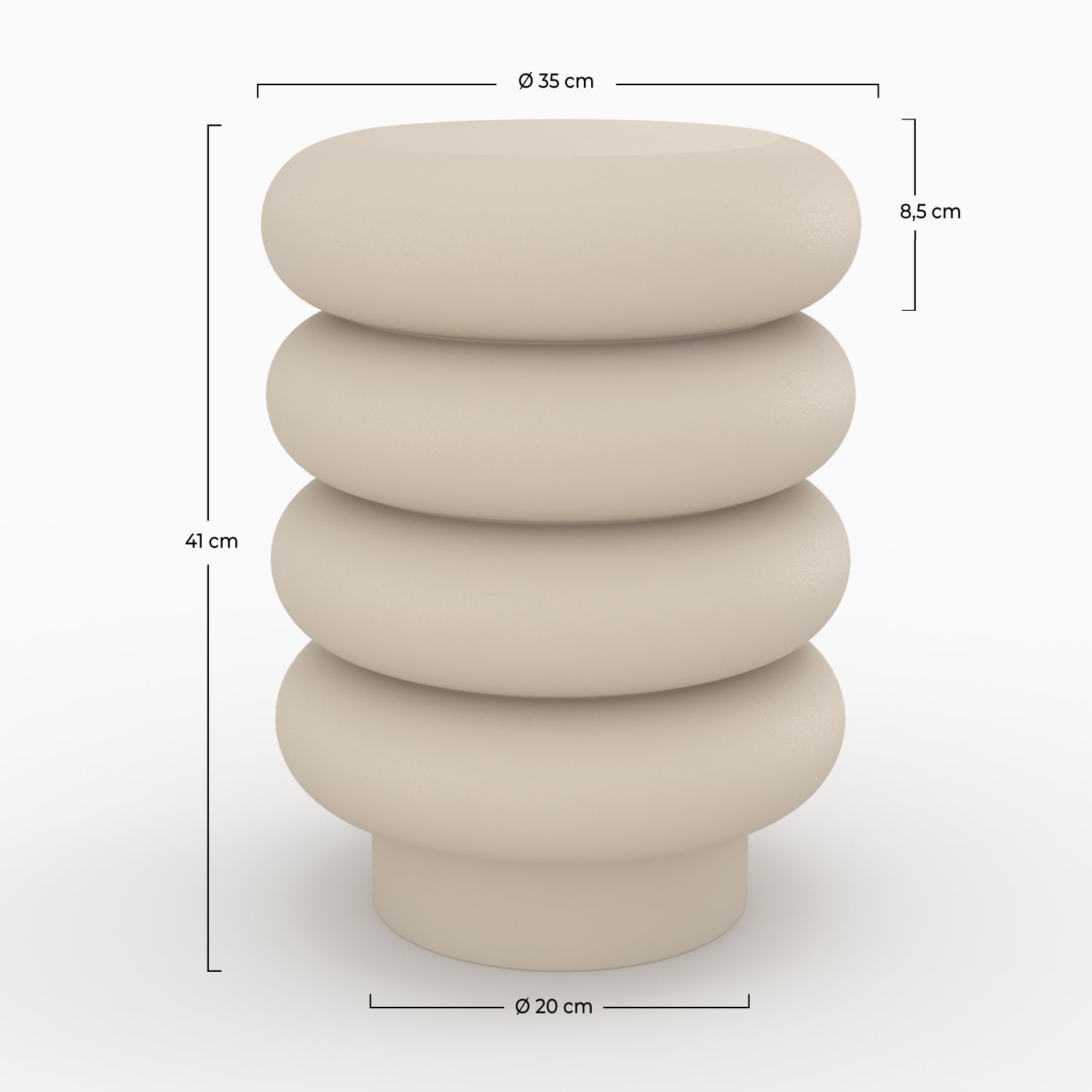 tabouret en metal gris sperposition fecilie rond