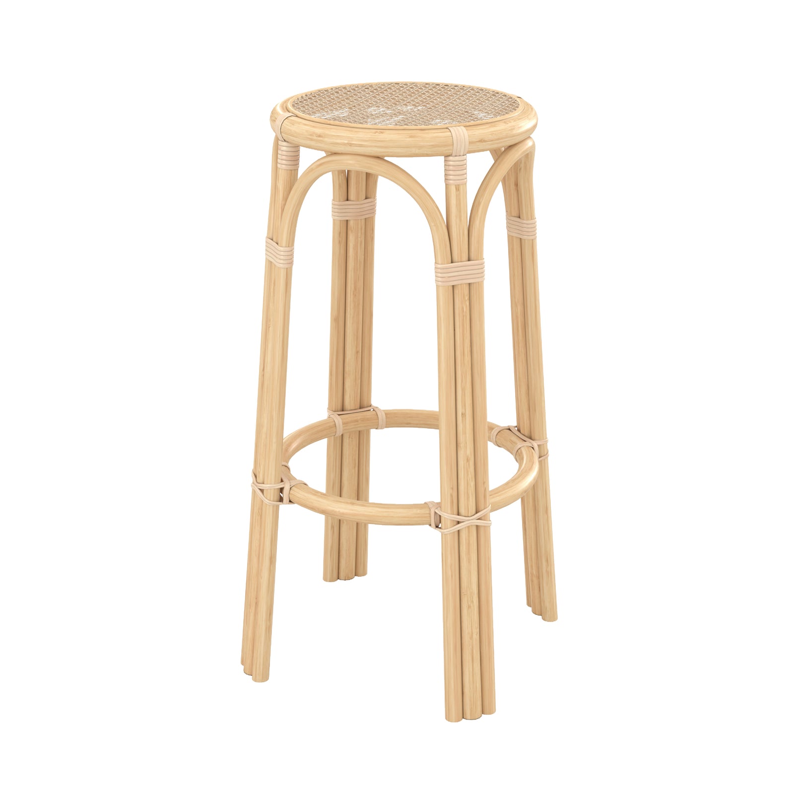 tabouret en rotin et bois vania 75 cm