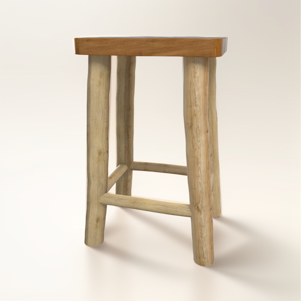 tabouret ika en branche de teck 45