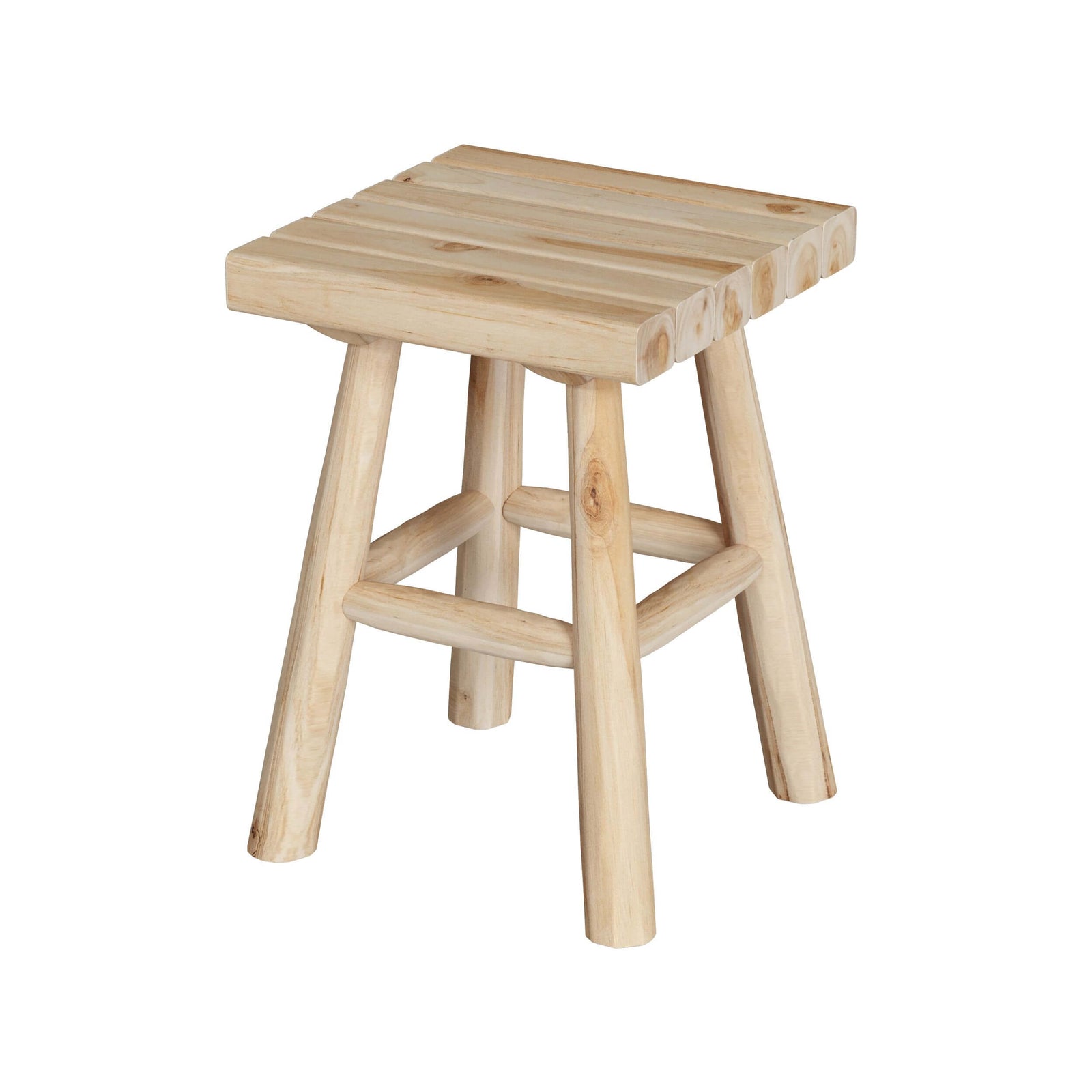 tabouret livo en bois de teck brut h40 cm