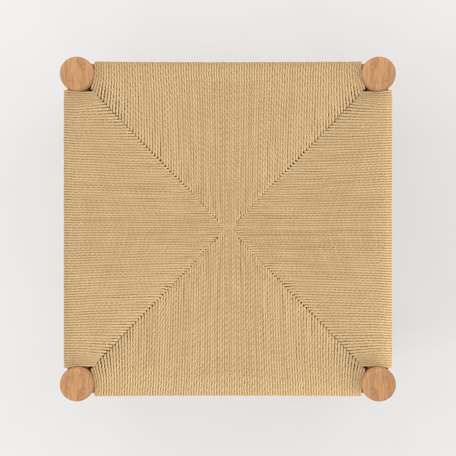 tabouret pour ilot central 65 cm en teck et rotin fond beige kira