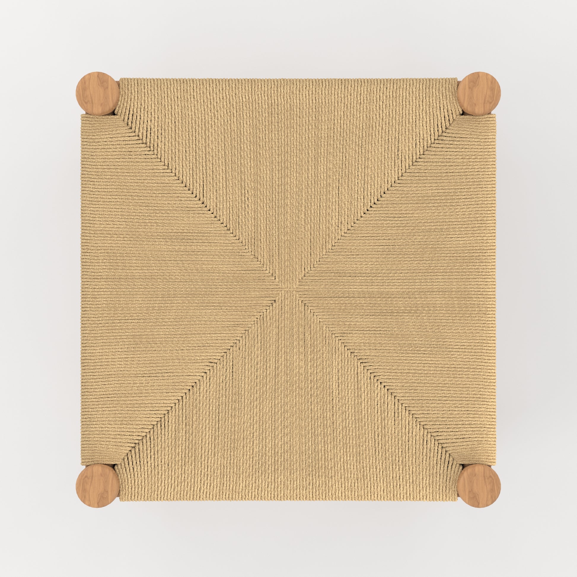 tabouret pour ilot central 65 cm en teck et rotin fond beige kira
