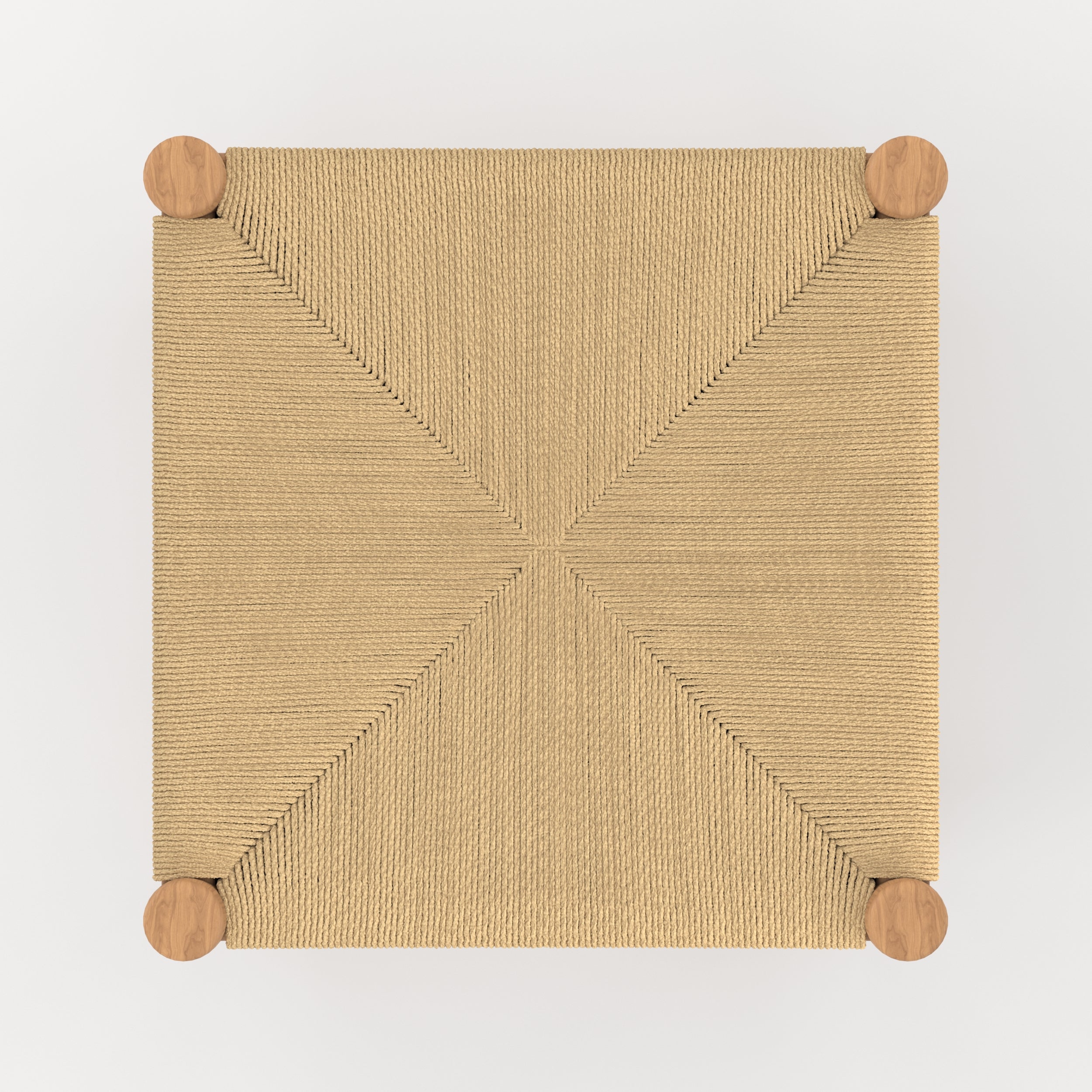 tabouret pour ilot central 65 cm en teck et rotin fond beige kira