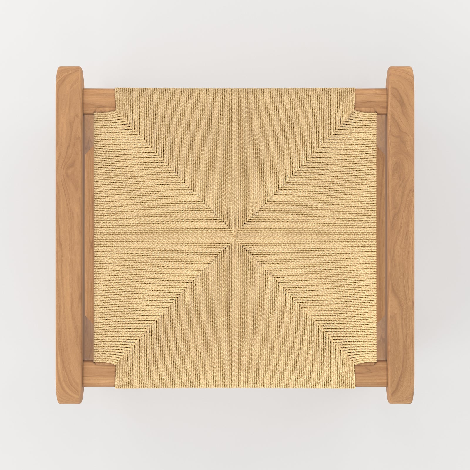 tabouret pour ilot central en teck et rotin kuna 68 cm fond beige