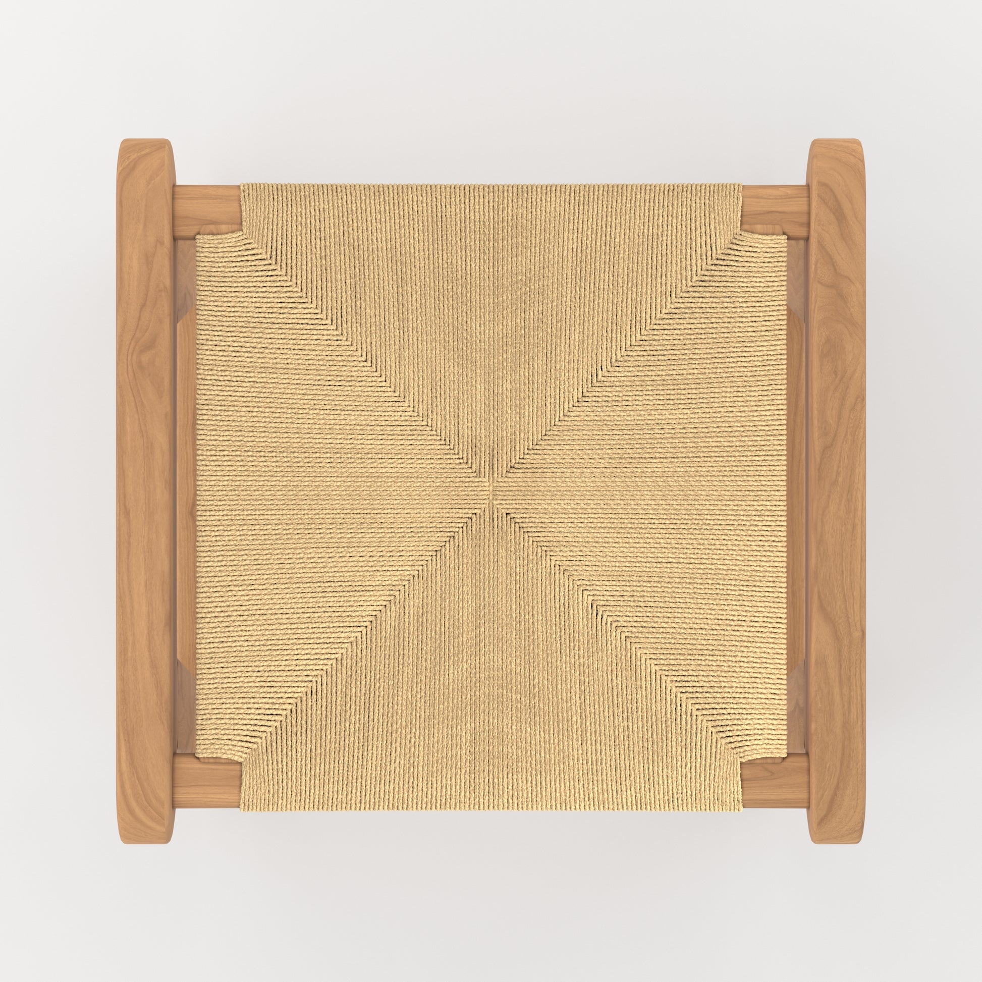tabouret pour ilot central en teck et rotin kuna 68 cm fond beige