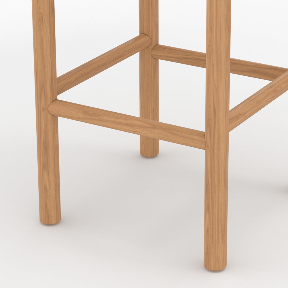 tabouret pour ilot central kira 65 cm en teck et rotin