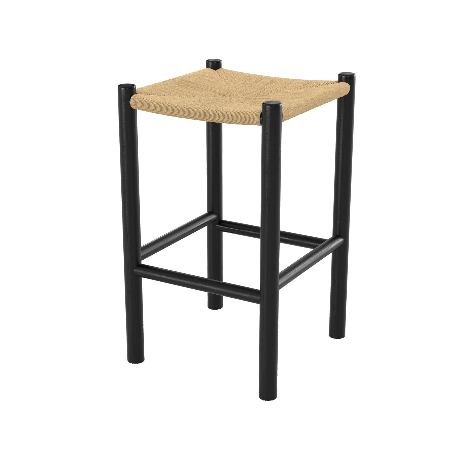 tabouret pour ilot rotin et bois de teck noir kira_1