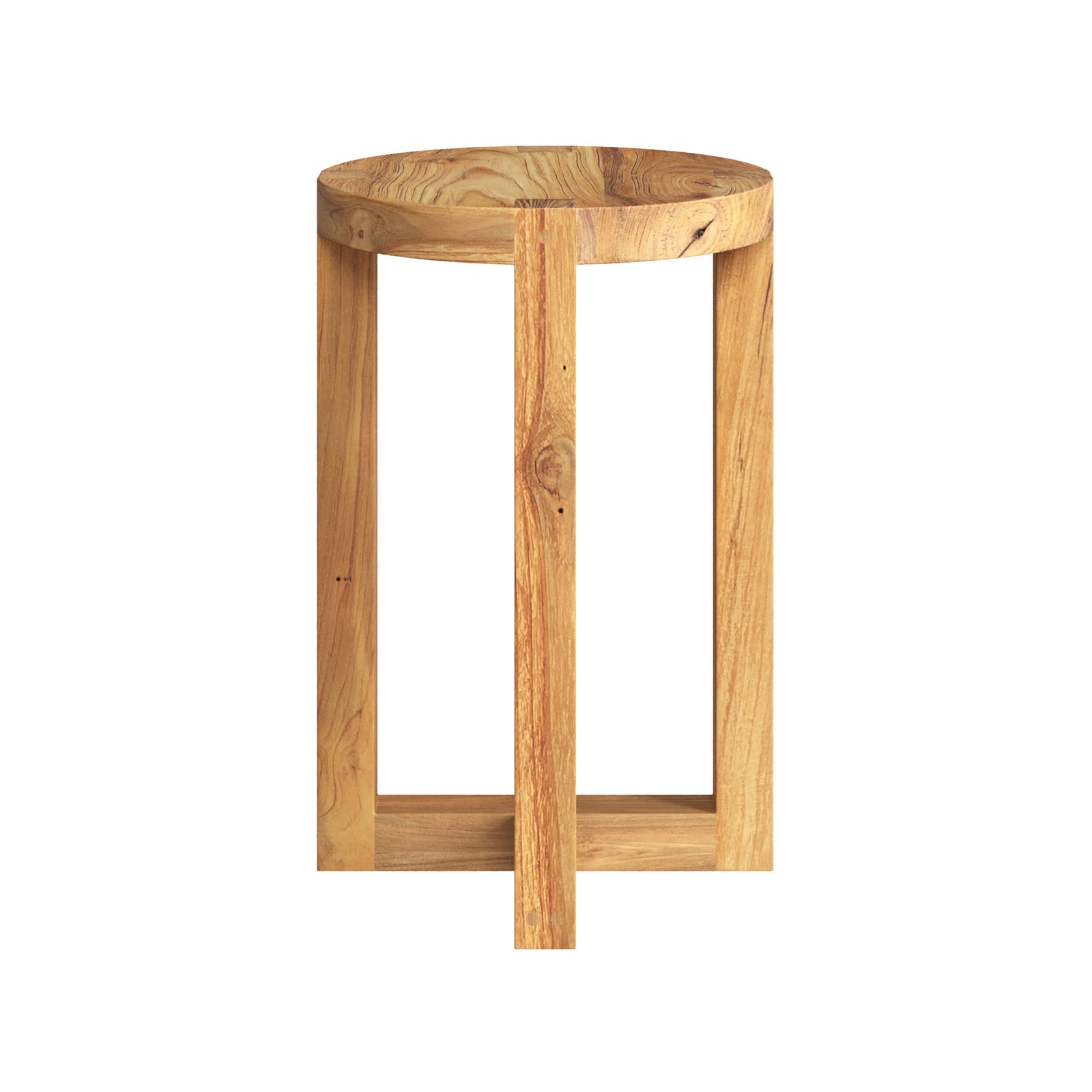 tabouret rond bois de teck 45