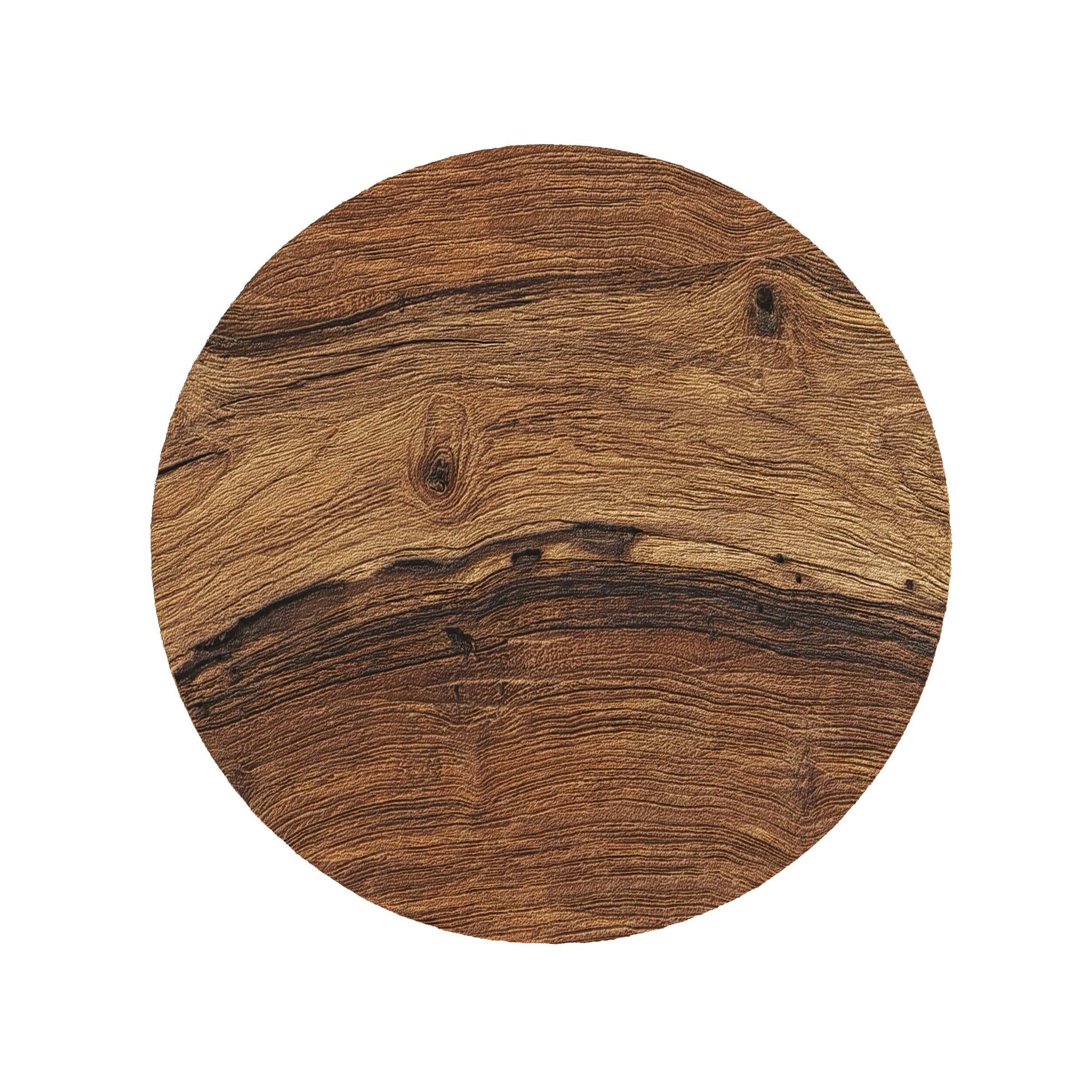tabouret rond en bois de teck recycle lea h 45 cm