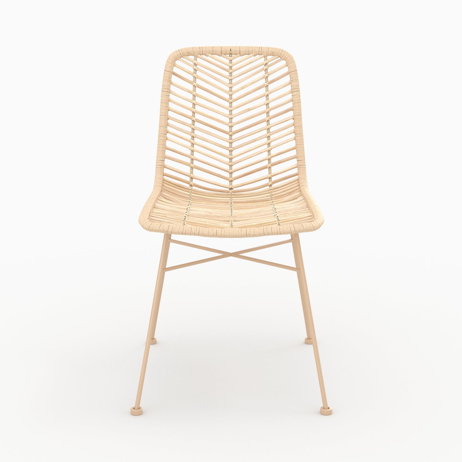 tamara chaise en rotin naturel et pieds beiges lot de 2_2