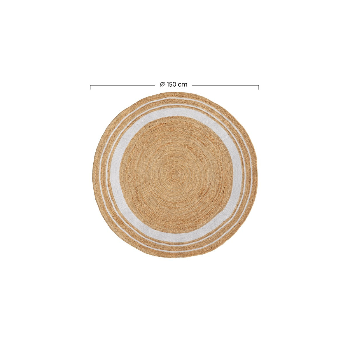 tapis anais en jute naturel et bordure blanche 