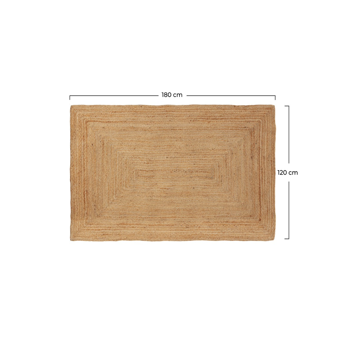 tapis en jute naturel sans motif 180x120 cm marley