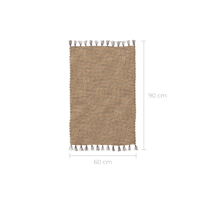 tapis rectangulaire en matiere naturelle 90 x 60 cm