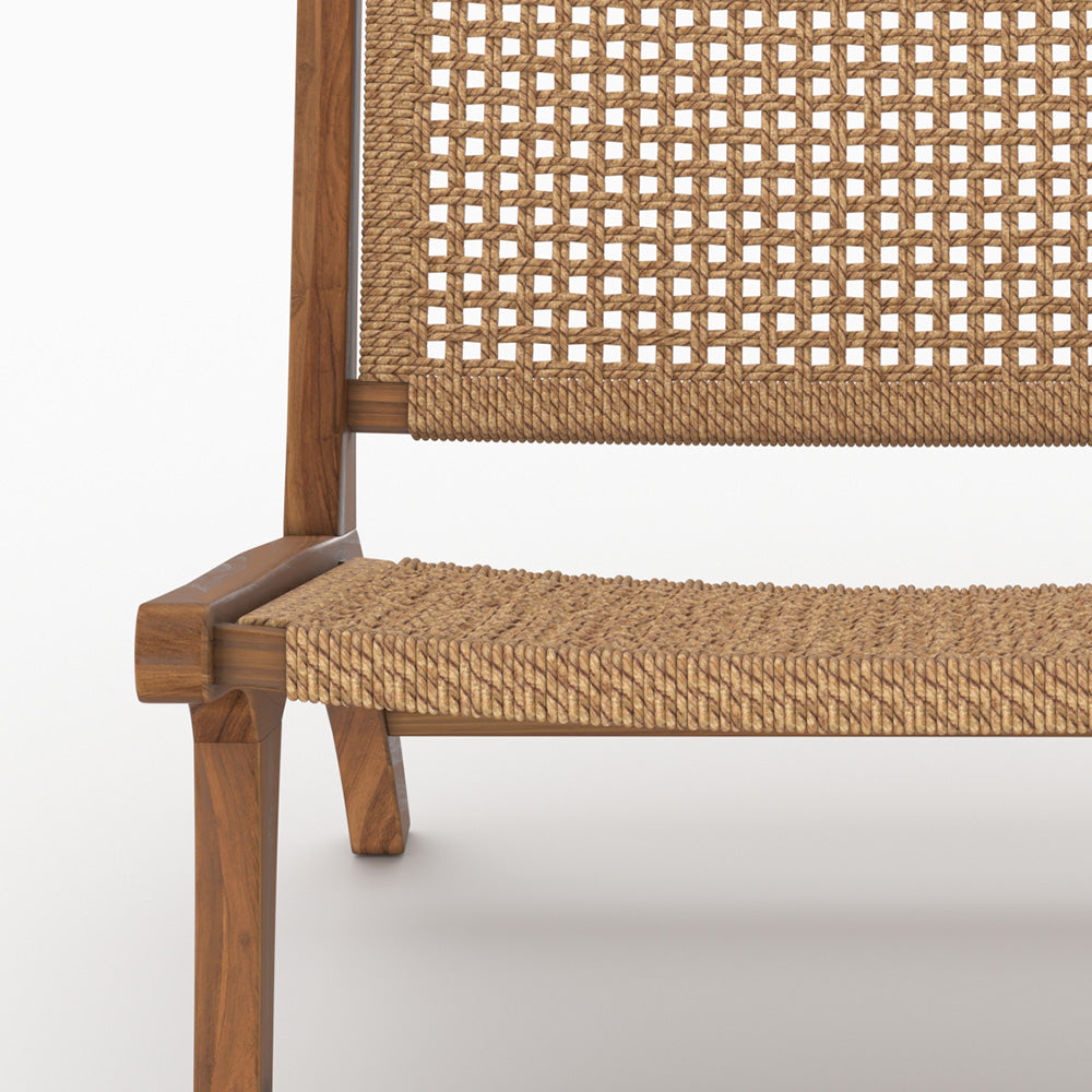 Fauteuil Kilka en bois de teck et tissage synthétique