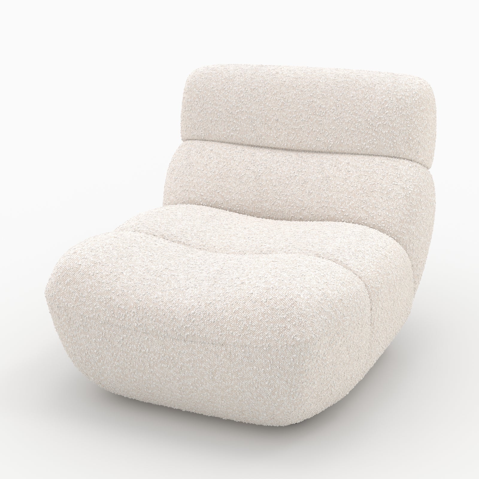 teddy fauteuil blanc ultra confort tissu boucle