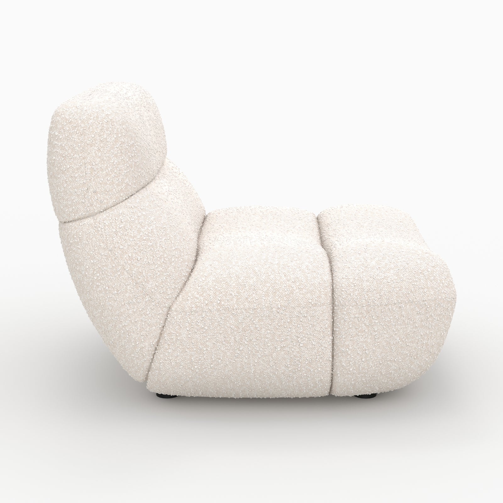 teddy fauteuil confort boucle blanc assise large