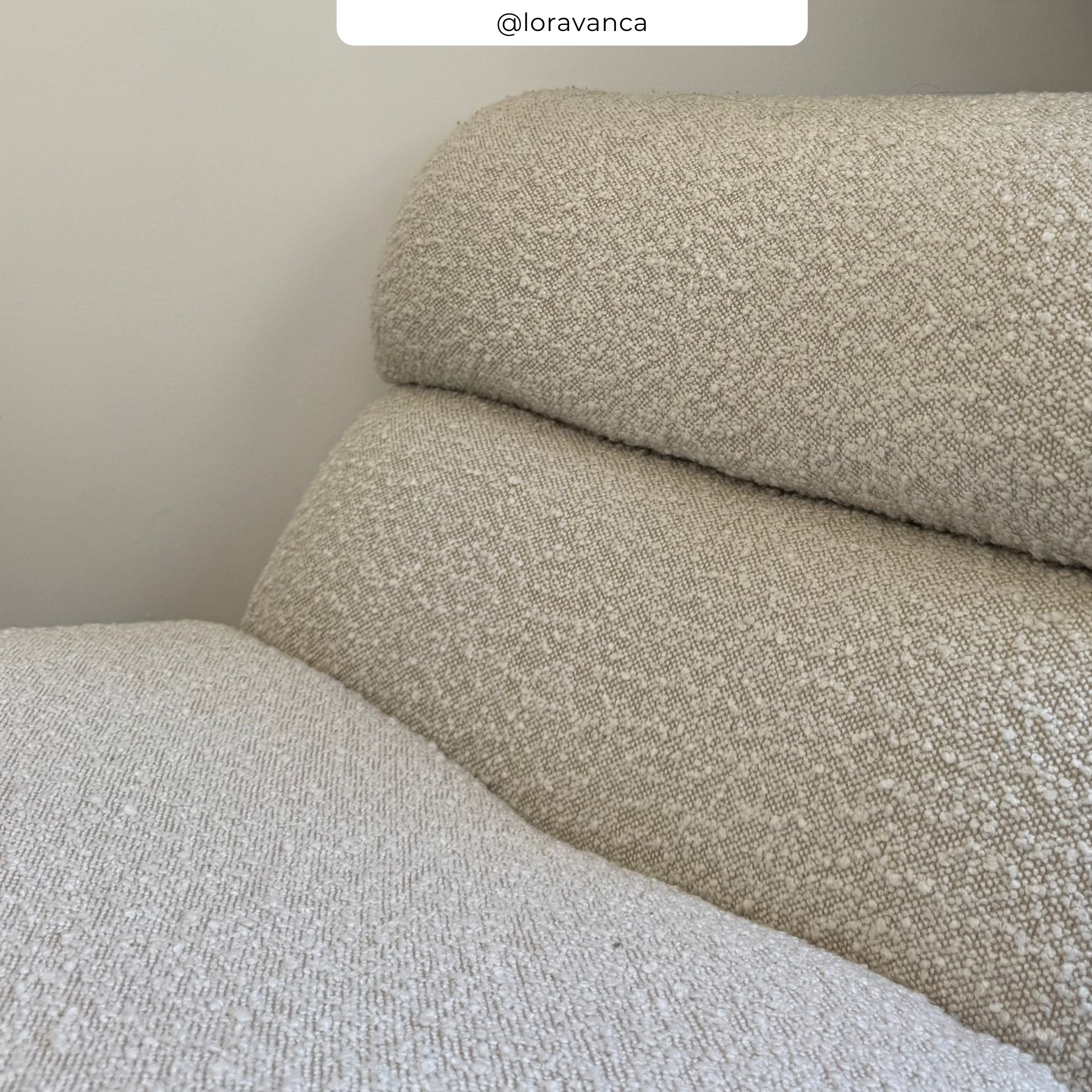 Fauteuil Teddy en tissu bouclé blanc