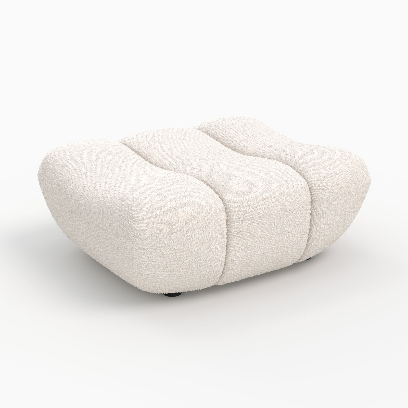teddy pouf blanc boucle extension fauteuil relax