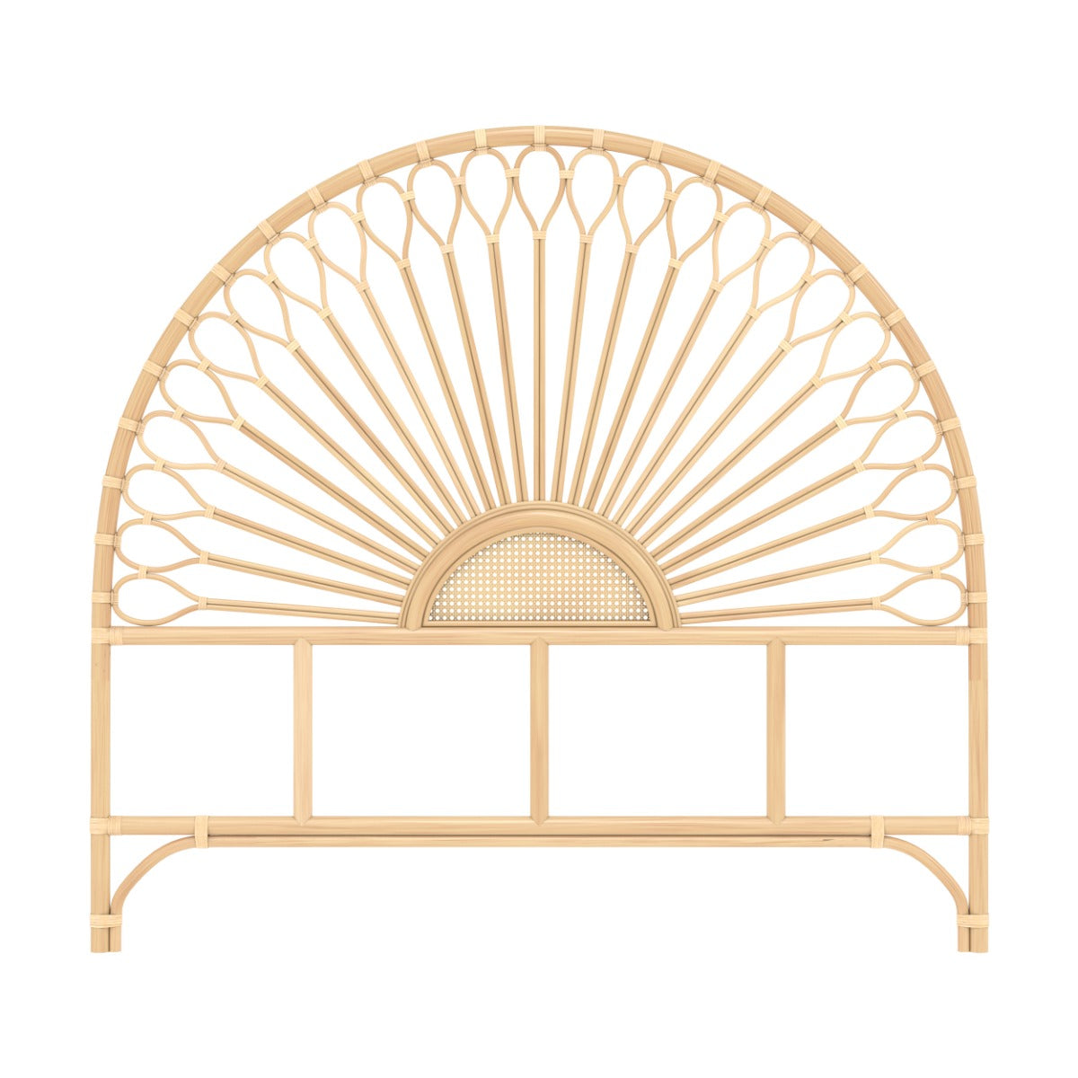 tete de lit 140 cm en rotin naturel alan