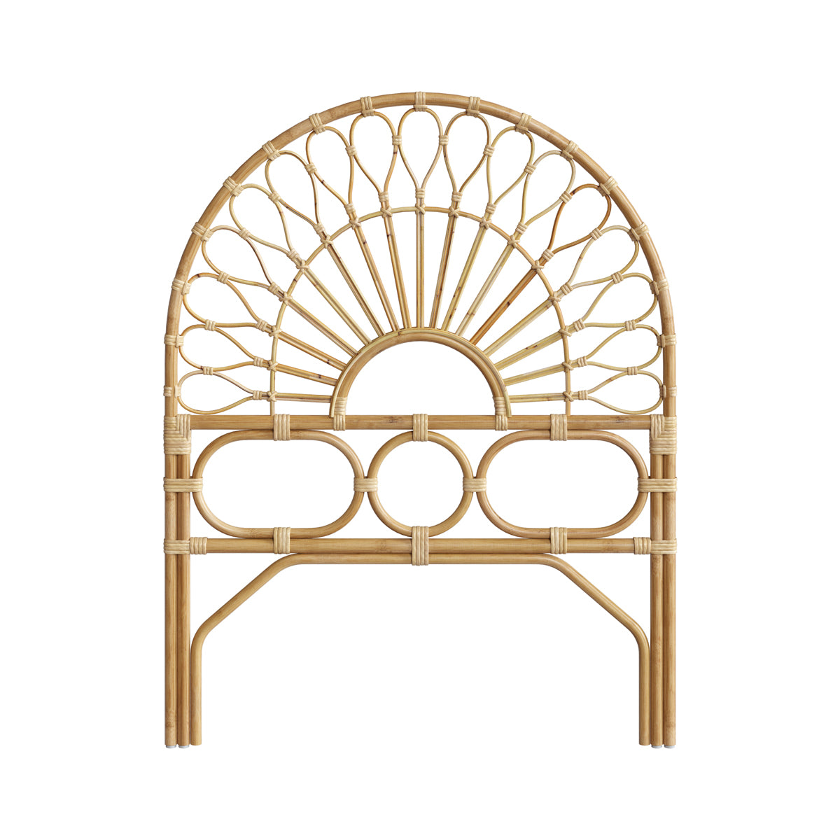 tete de lit 90 cm en rotin naturel bahia