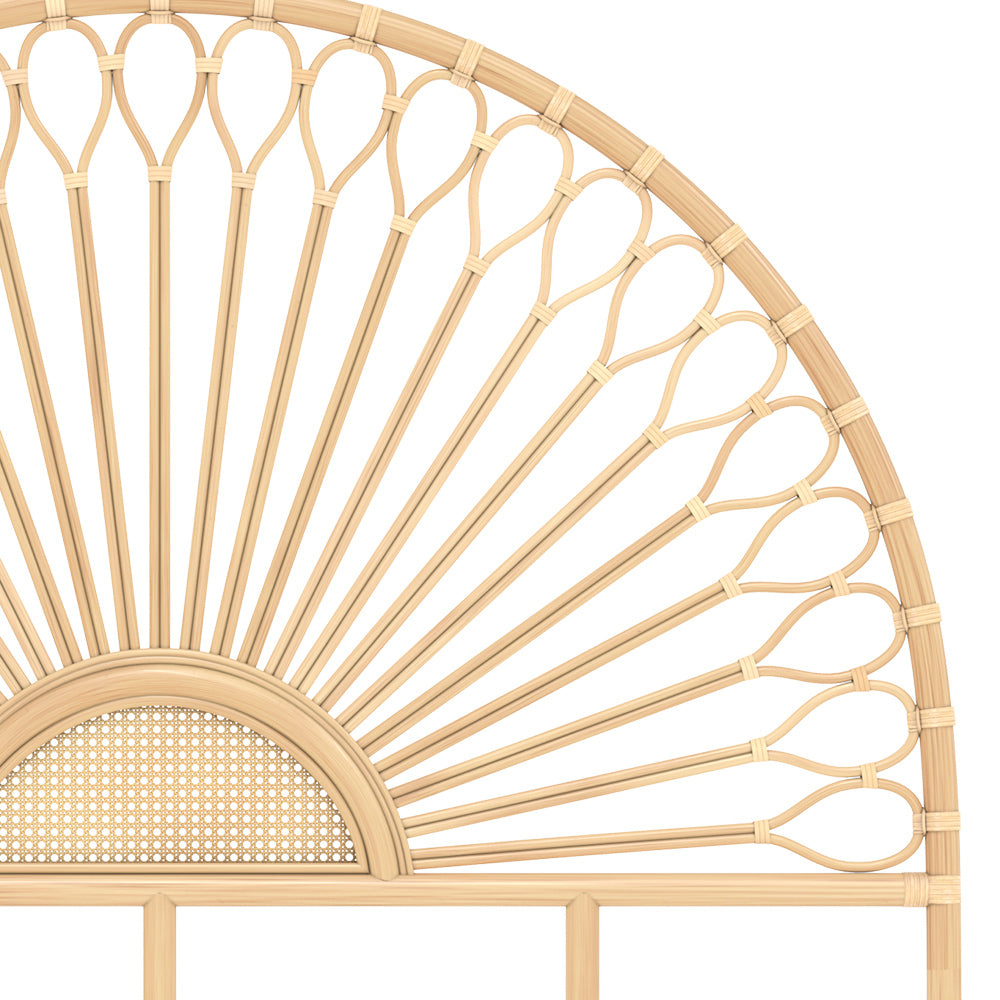 tete de lit alan 140 cm en rotin naturel