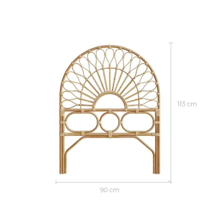 tete de lit arrondie bahia en rotin 1 place