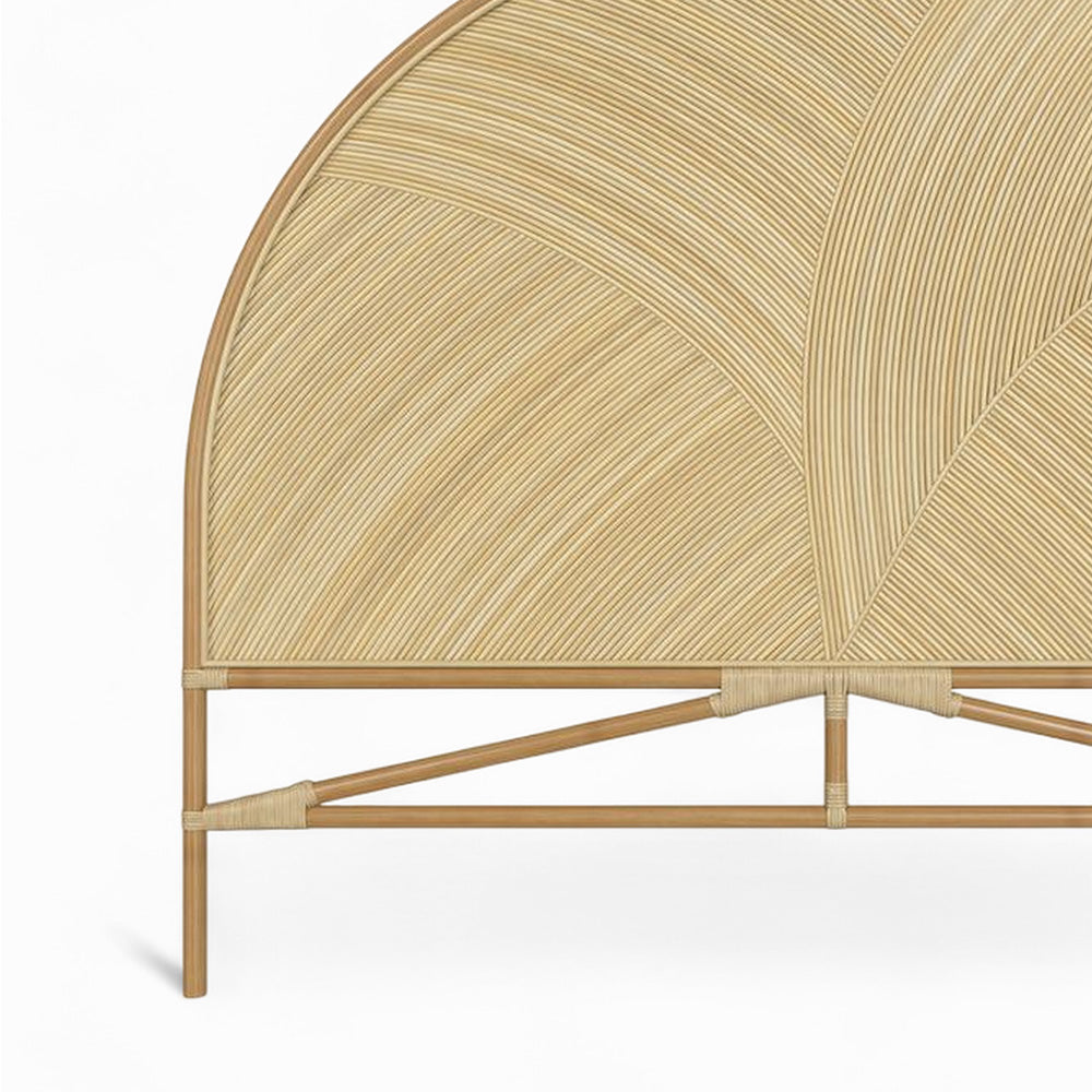 tete de lit beigia en rotin arrondie 160 cm