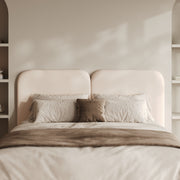 Tête de lit Etna en tissu blanc 160 cm