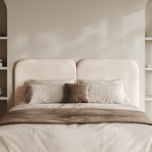 Tête de lit Etna en tissu blanc 160 cm