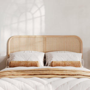 tete de lit bois cannage rotin 140 cm chambre rdv deco