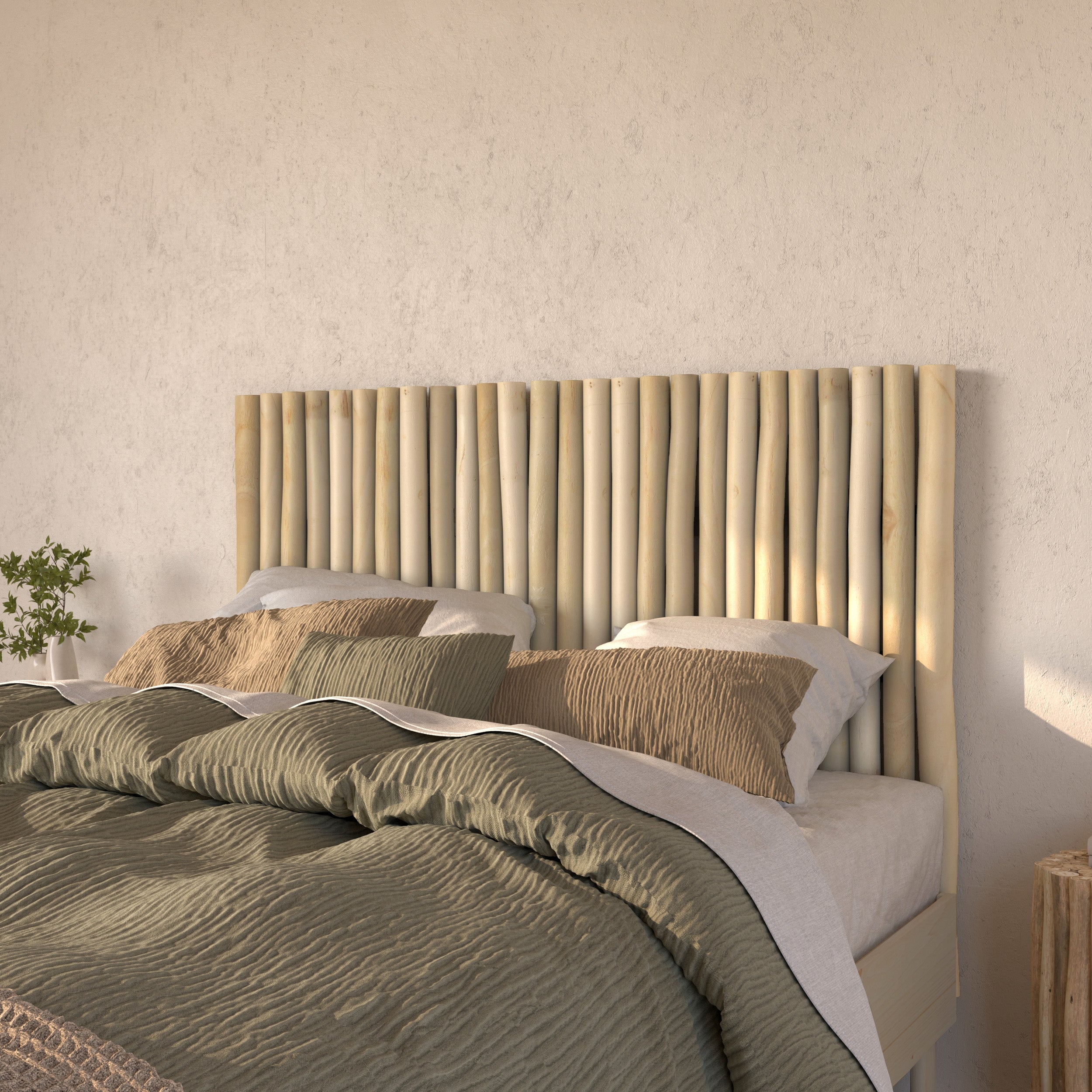 tete de lit en branche de teck imani 140 cm