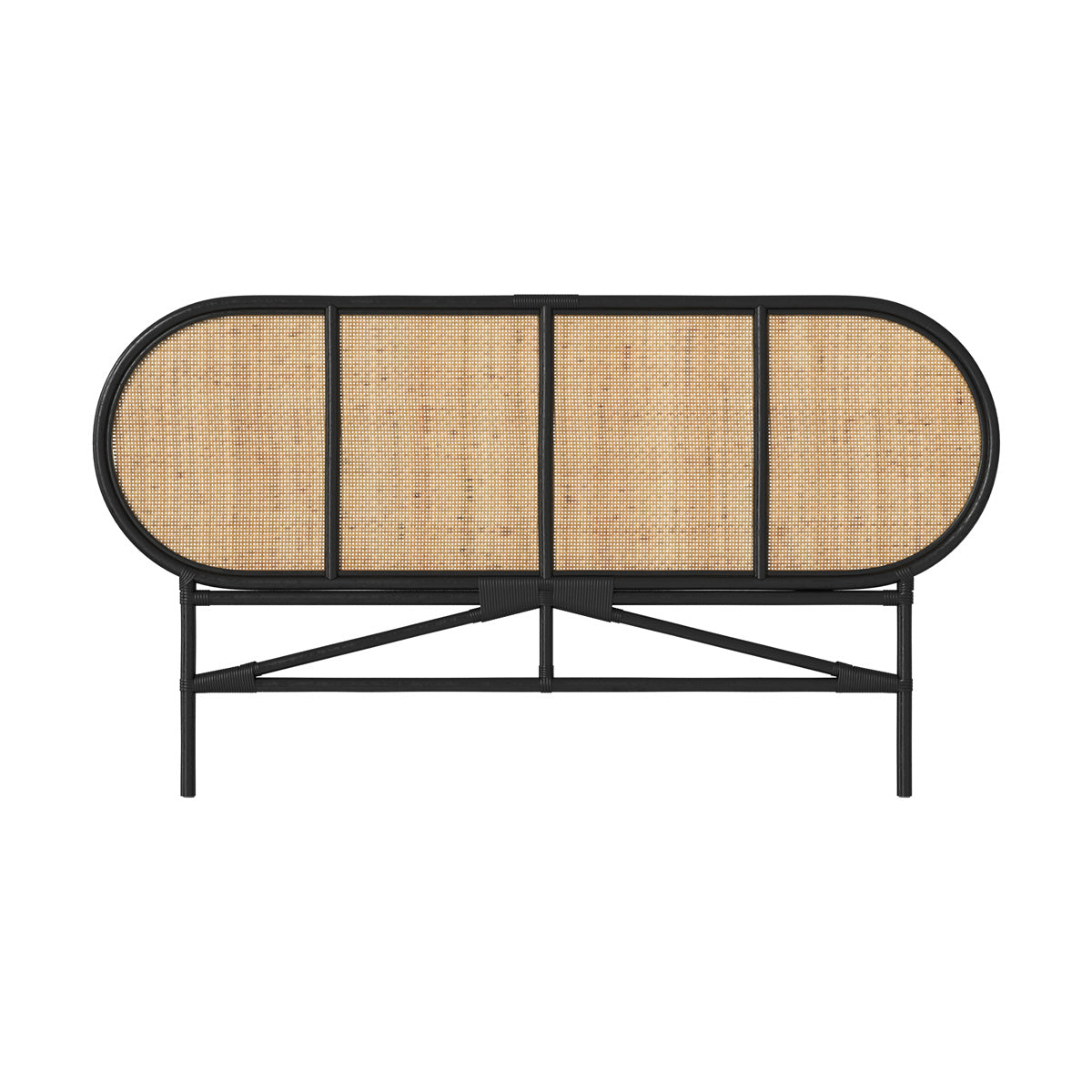 tete de lit en rotin et noir 170 cm navahino