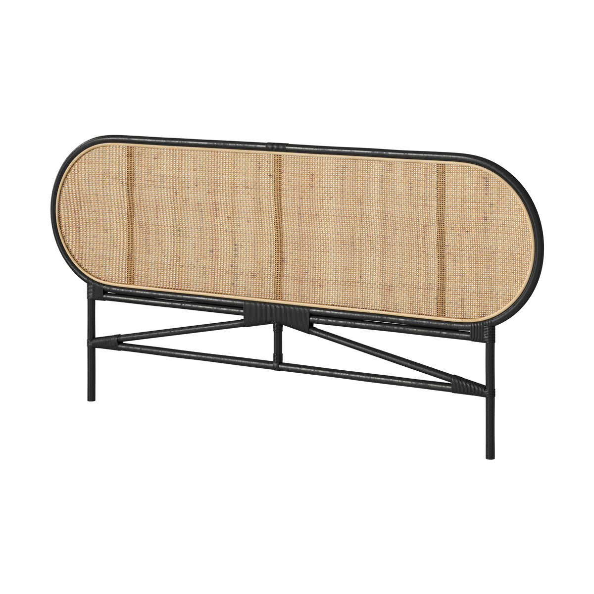 tete de lit en rotin et noir 190 cm navahino