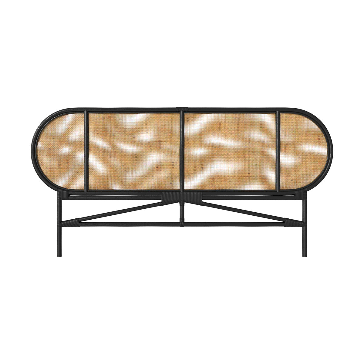 tete de lit en rotin et noir navahino