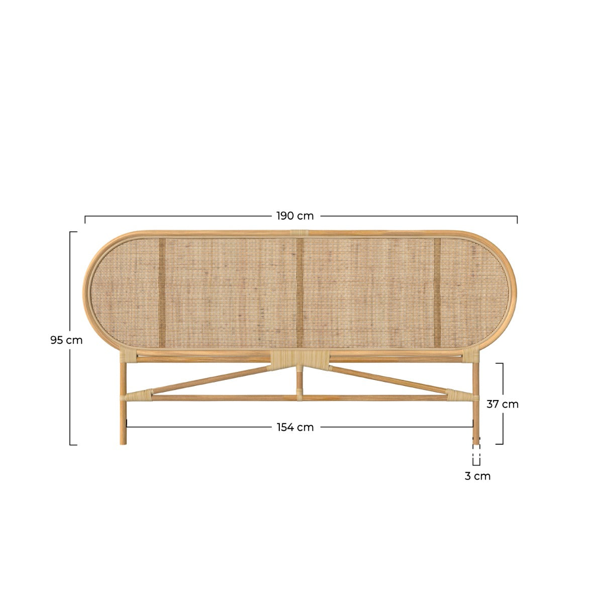 tete de lit en rotin naturel 190 cm navahino