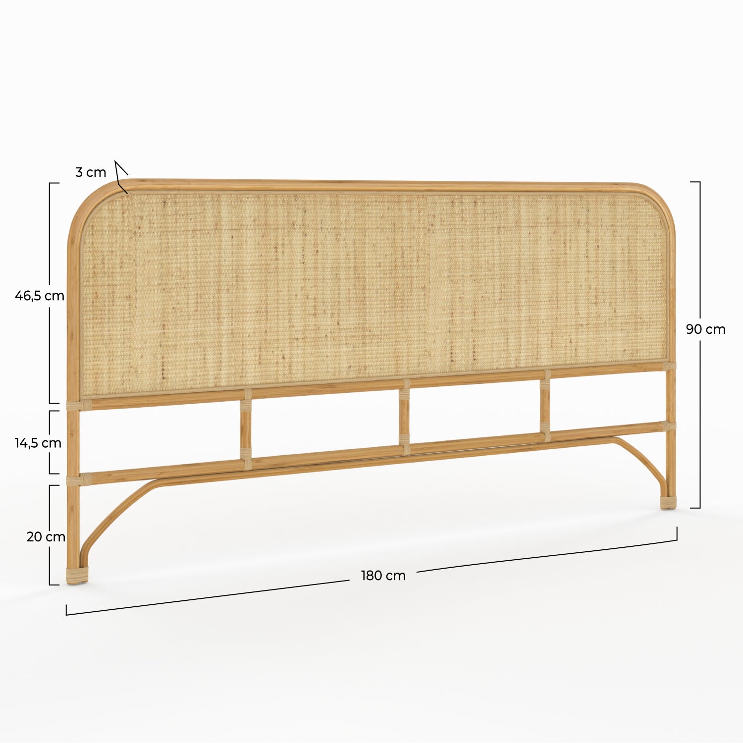 tete de lit en rotin naturel bois 180 cm grace