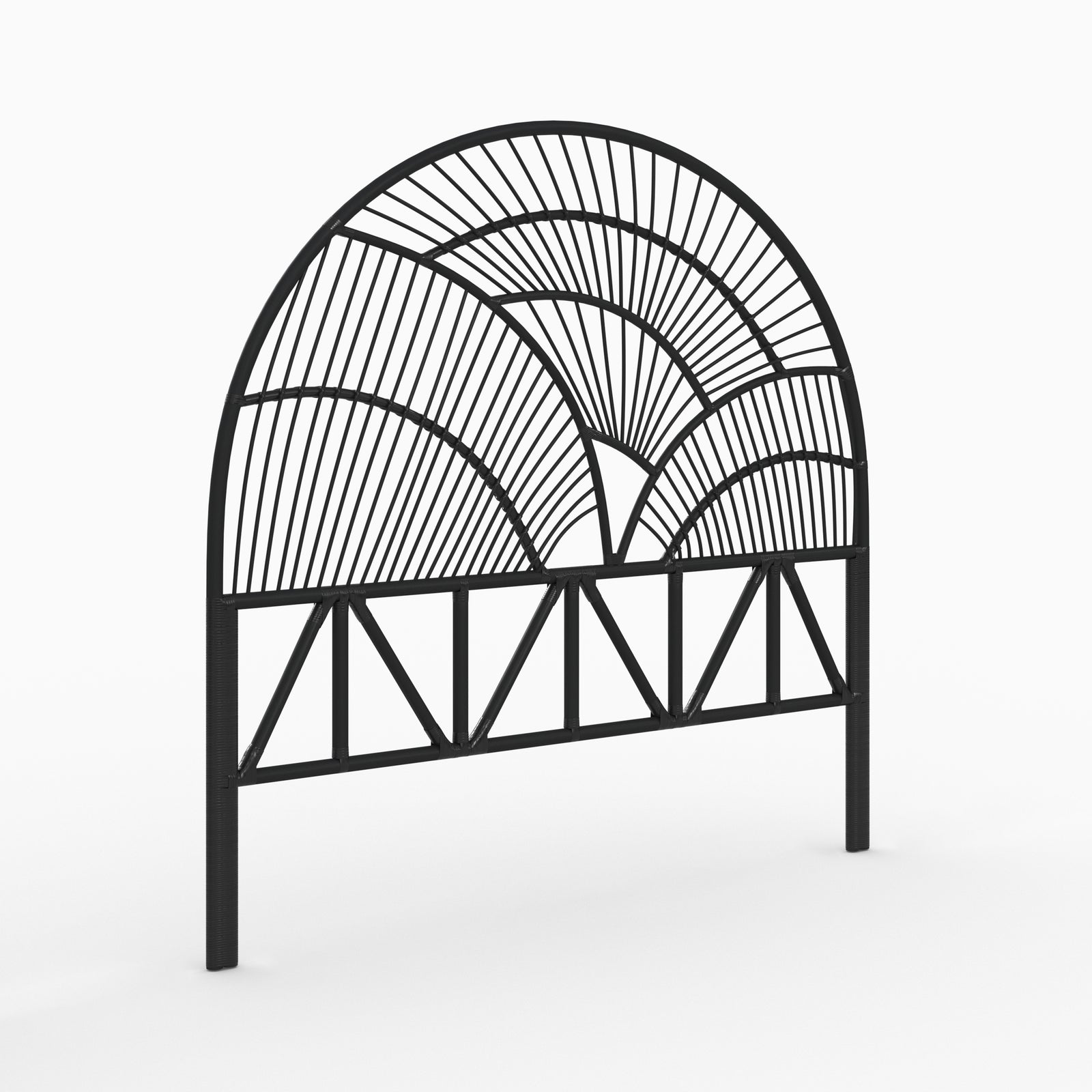 tete de lit en rotin noir 160 cm selene