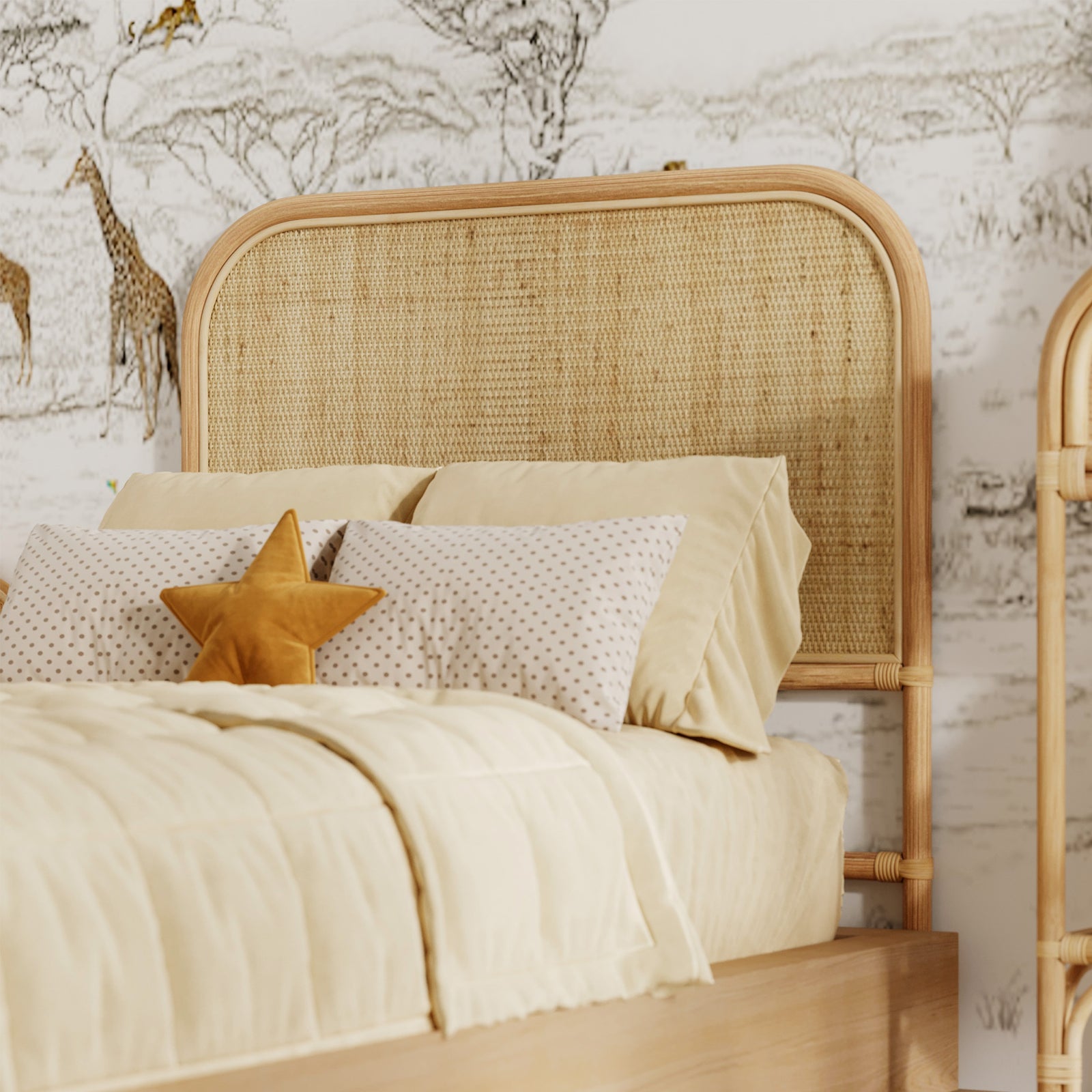 tete de lit grace rotin 90 cm